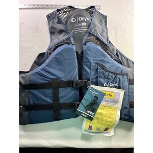 Onyx Adult 3XL Life Jacket PFD Blue Gray USCG Approved Type III Vest New
